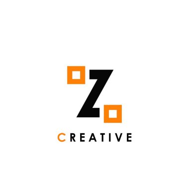 İş kimliği için kare logo şablonu tasarımlı Z harfi parafonu