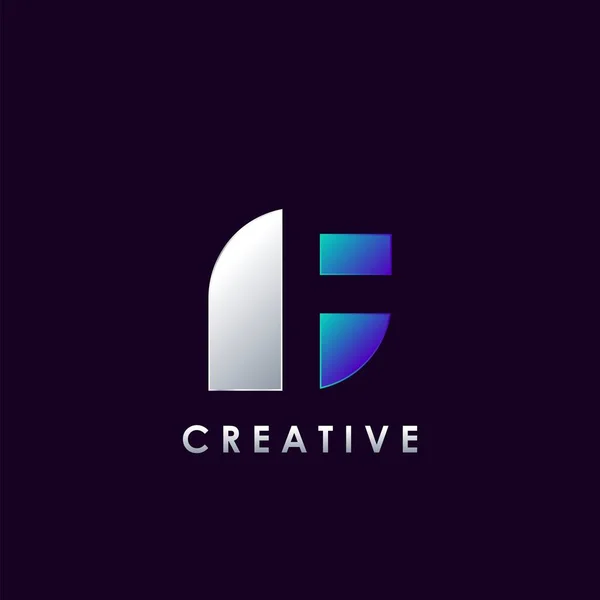 Modèle Logo Initial Lettre Espace Négatif Pour Identité Entreprise — Image vectorielle