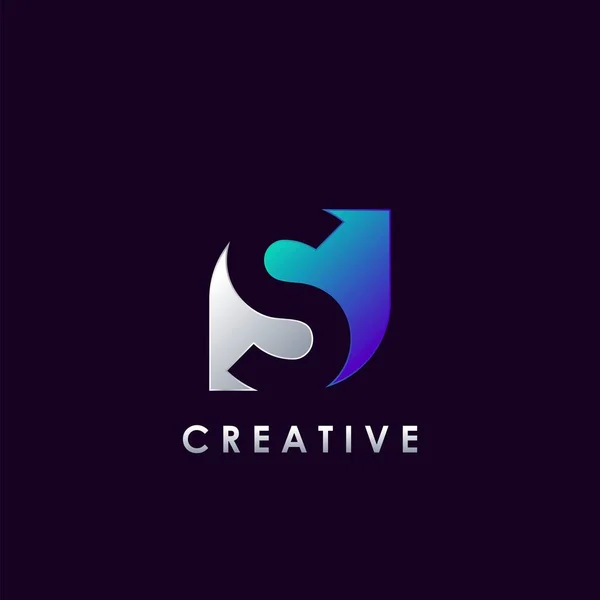 Espaço Negativo Carta Inicial Logotipo Modelo Design Para Identidade Comercial —  Vetores de Stock