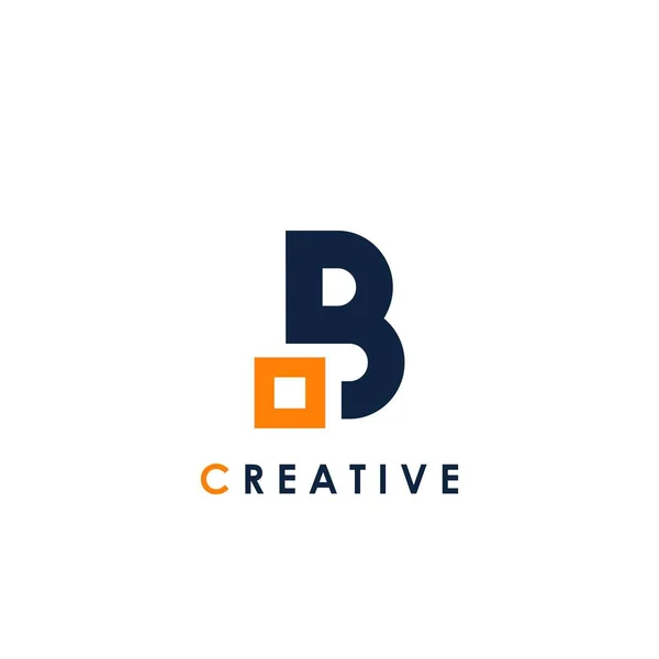 ビジネスアイデンティティのための正方形の形のロゴテンプレートのデザインで最初のB文字 — ストックベクタ