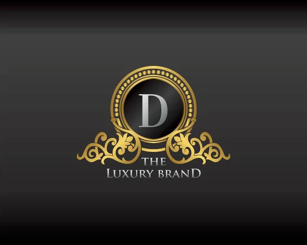 Złoty Luksusowy List Marka Elegancka Odznaka Logo Złota Litera Początkowy — Wektor stockowy