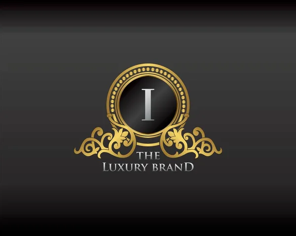 Gold Luxury Brand Letter Κομψό Σήμα Λογότυπο Χρυσό Γράμμα Αρχικό — Διανυσματικό Αρχείο