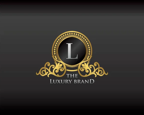 Letra Marca Lujo Oro Logotipo Elegante Insignia Cresta Inicial Letra — Vector de stock