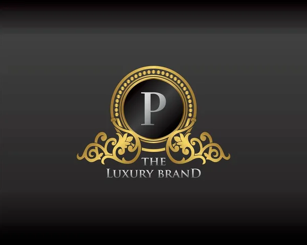 Gold Luxury Brand Letter Elegante Logo Badge Gouden Letter Eerste — Stockvector
