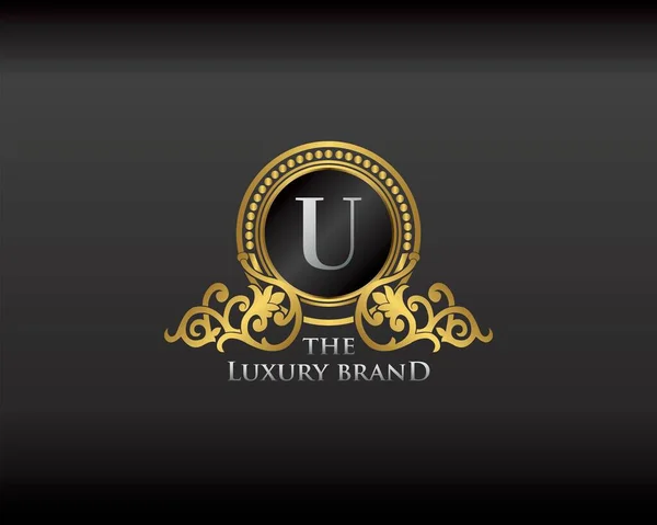 Gold Luxury Brand Letter Elegant Logo Badge Gouden Letter Eerste — Stockvector