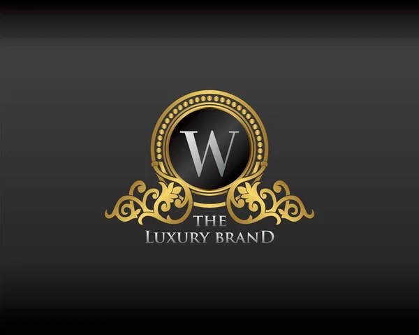 Gold Luxury Brand Letter Elegant Logo Badge Golden Letter Crest —  Vetores de Stock