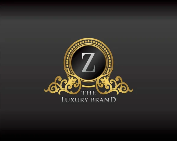 Gold Luxury Brand Letter Elegant Logo Badge Gouden Letter Eerste — Stockvector