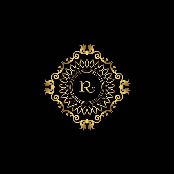 Letter Luxury Ornament Logo Badge Monogram Crest Initial Letter Vector — Stock Vector