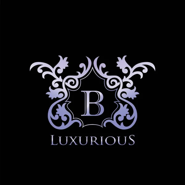 Kovové Luxusní Písmeno Elegantní Logo Odznak Luxusní Písmeno Počáteční Erekce — Stockový vektor