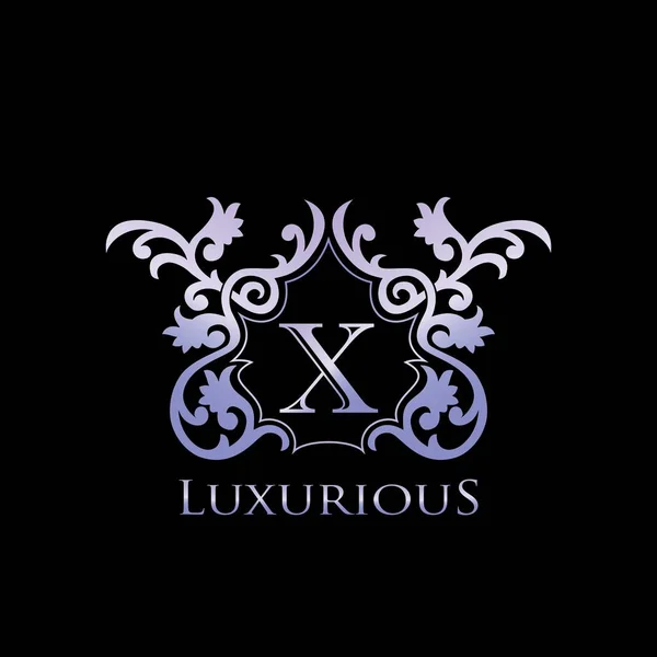 Μεταλλικό Luxury Letter Κομψό Σήμα Λογότυπο Luxurious Letter Initial Crest — Διανυσματικό Αρχείο