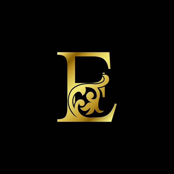 Gold Luxury Letter Ornament Logo Alfabet Monogram Goud Florale Deco — Stockvector