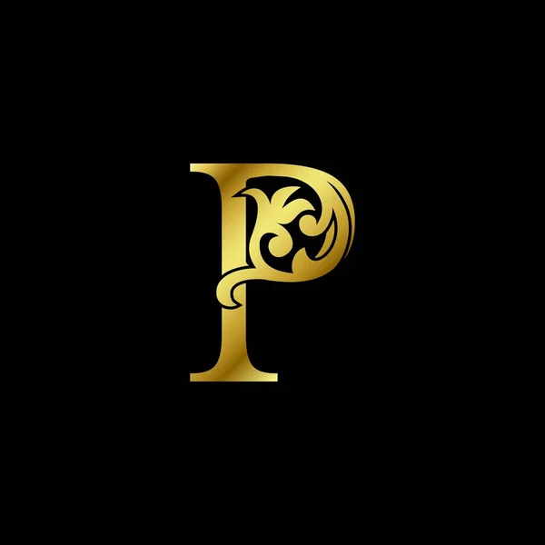 Gold Luxury Letter Ornament Logo Alfabet Monogram Goud Florale Deco — Stockvector