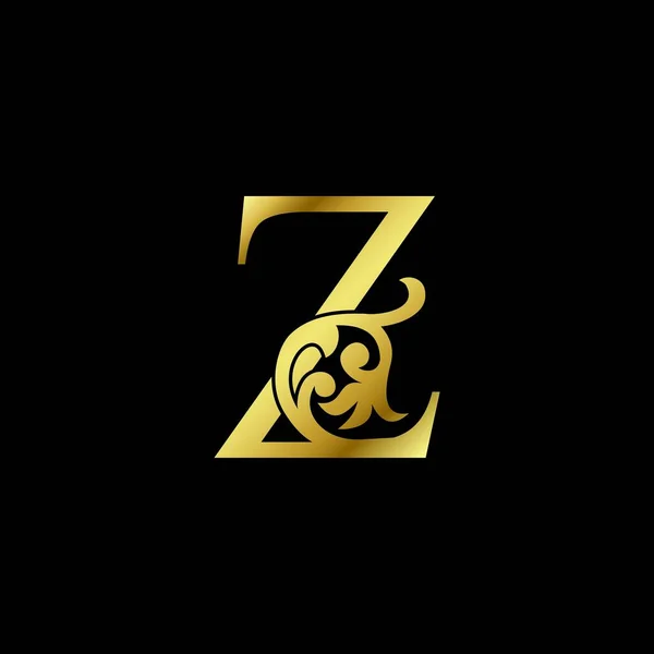 Altın Lüks Mektup Süsleme Logosu Alfabe Monogramı Altın Dekolte Deco — Stok Vektör