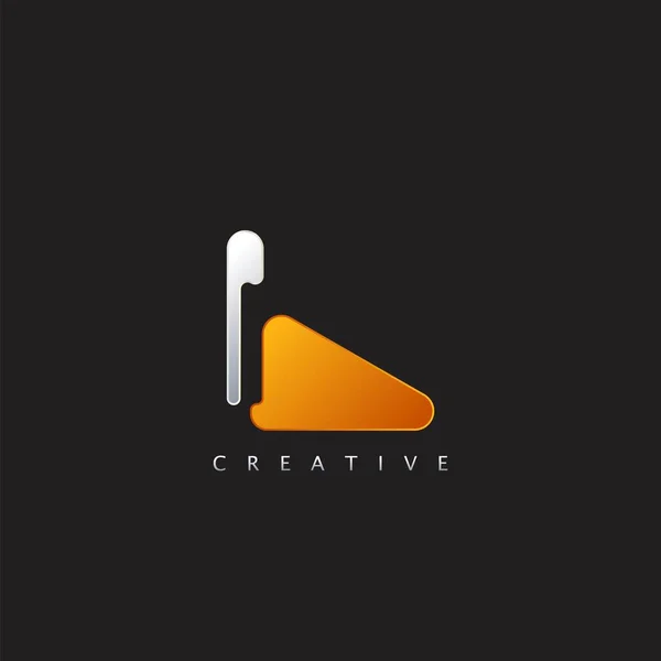 Letter Logo Illustration Template Abstract Techno Negative Space Logo Style — Stock Vector