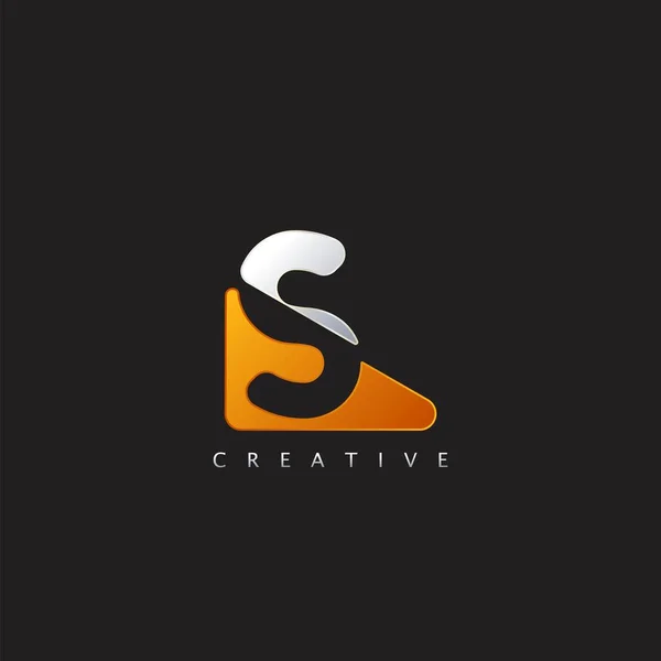 Sletter Logo Illustration Template 약자이다 부정적 스타일의 테크노 — 스톡 벡터