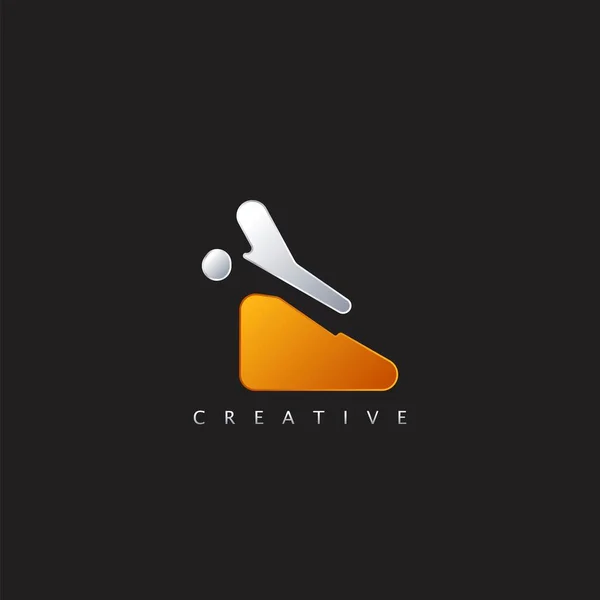 Letter Logo Illustration Template Abstrakter Techno Mit Negativem Space Logo — Stockvektor