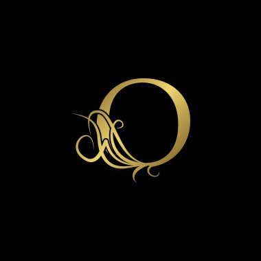 Altın lüks İlk O harfi logo konsepti monogram süsleme vektör tasarımı