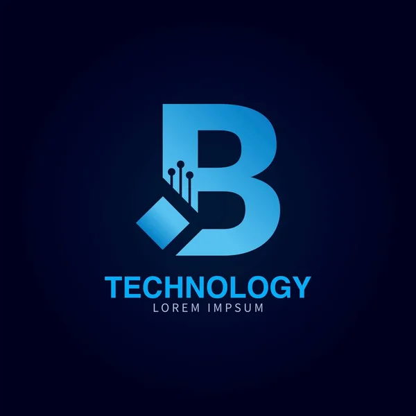 Letter Logotype Blauwe Kleur Technologie Digitale Abstracte Dot Verbinding Vector — Stockvector