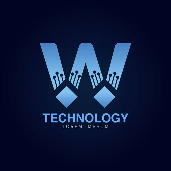 Letter Logotype Blue Color Technology Digital Stract Dot Connection Vector — 스톡 벡터