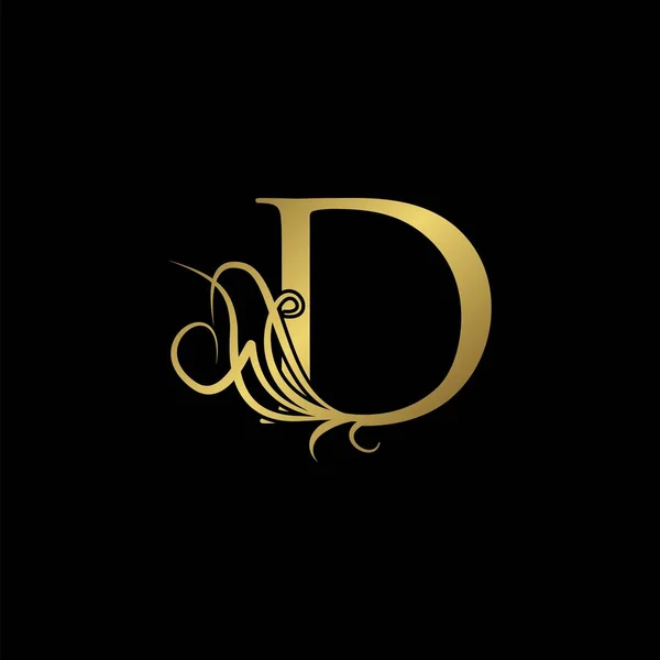 Goud Luxe Initiële Letter Logo Pictogram Concept Monogram Sierlijke Vector — Stockvector