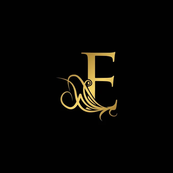Gold Luxe Initiale Lettre Logo Icône Concept Monogramme Orné Vecteur — Image vectorielle