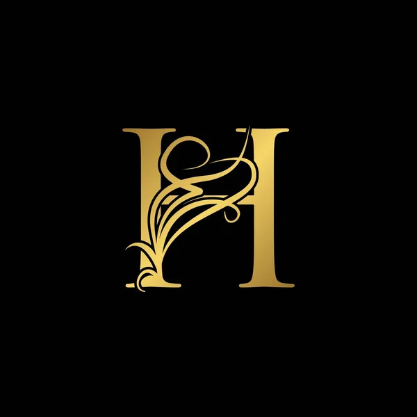Gold Luxury Initial Letter Logo Icon 컨셉트 Monogram Ornament Vector — 스톡 벡터