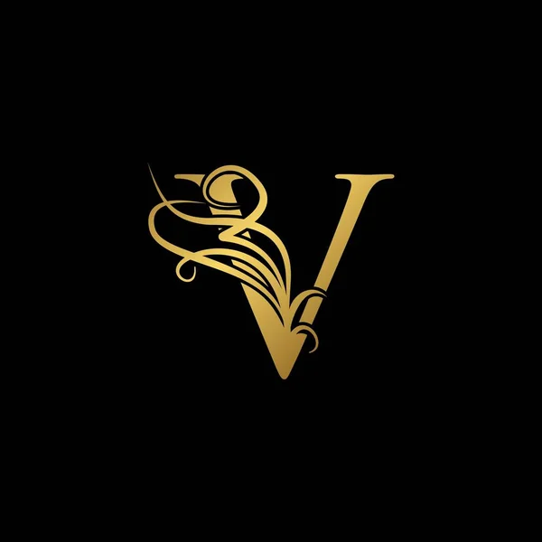 Gold Luxus Počáteční Písmeno Logo Koncepce Monogram Zdobený Vektor Design — Stockový vektor