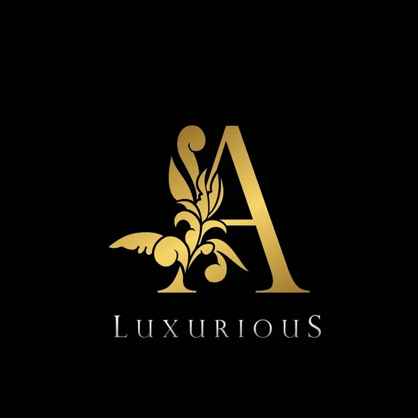 Golden Letter Luxury Logo Icon Vintage Deco Letter Gold Color — Διανυσματικό Αρχείο