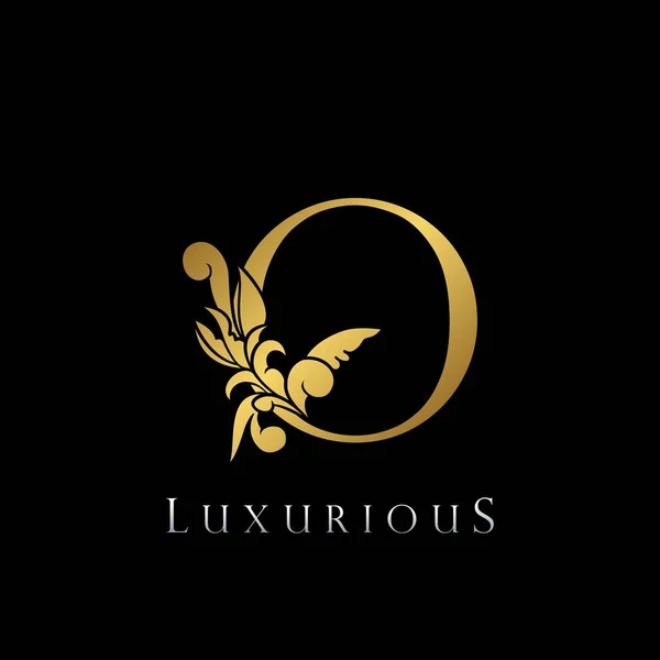 Golden Letter Luxury Logo Icon Vintage Deco Letter Gold Color —  Vetores de Stock