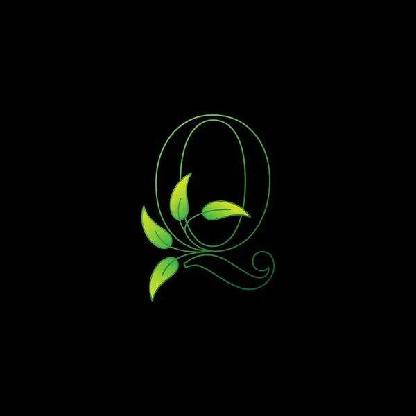 Green Nature Leaf Letter Initial Logo Icon Concept Monogrammblätter Mit — Stockvektor