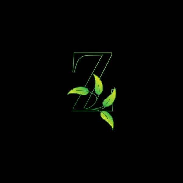 Green Nature Leaf Letter Initial Logo Icon Concept Monogrammblätter Mit — Stockvektor