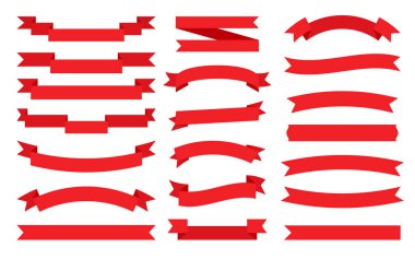 Kırmızı kurdele düz set boş bant satış vektörü