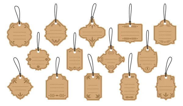 Retro vintage labels craft tags sale vector set — Stock Vector