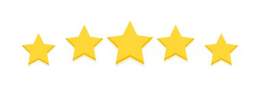 Beş çizgi film sarı yıldız seviye ikon vektörü