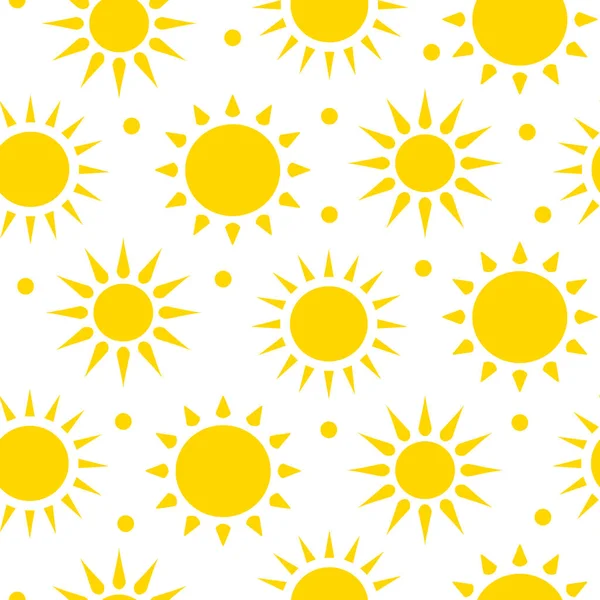 Sunshine seamless pattern sun with rays vector — Stock Vector