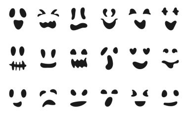 Siluetler cadılar bayramı yüzleri balkabağı hayalet vektörü