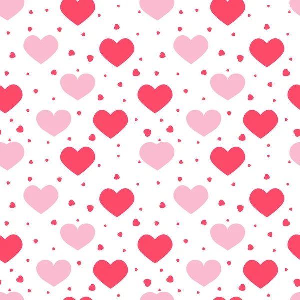 Roze hart liefde romantisch naadloos patroon vector — Stockvector