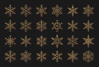 Altın kar taneleri gradyan kar yağışı vektörü