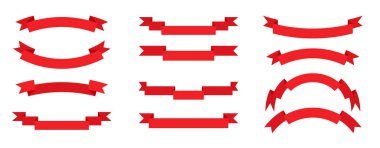 Düz kırmızı kurdele boş bant fiyat satış vektörünü ayarla