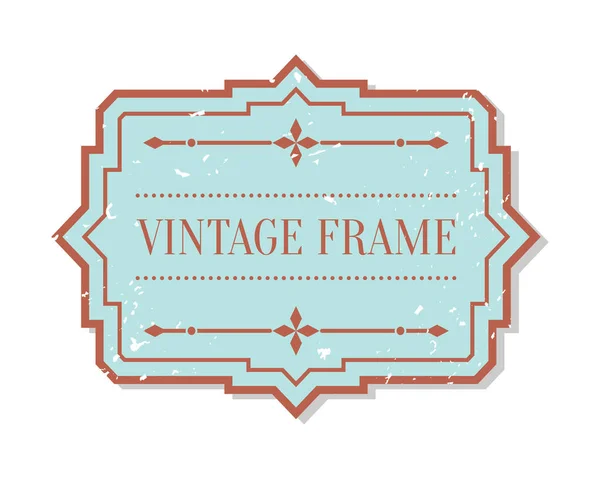 Retro vintage single label frame border vector — Stock Vector