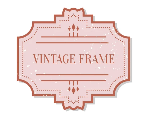 Retro vintage etiqueta única marco borde vector — Vector de stock