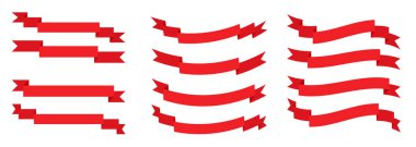 Kırmızı kurdele boş bant satışı vektörü ayarlandı