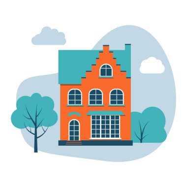 Çizgi film evi, renkli Amsterdam vektörü