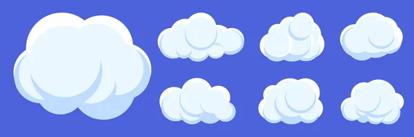 Cloud dessin animé bulle ciel icône météo vectoriel ensemble — Image vectorielle