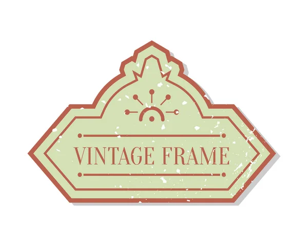 Vecteur de bordure vintage rétro monobloc — Image vectorielle