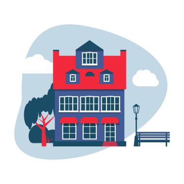 Çizgi film evi, renkli Amsterdam vektörü