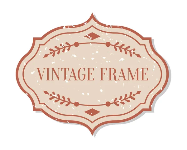 Retro Vintage Einzeletikett Rahmen Rahmen Vektor — Stockvektor