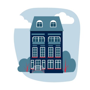 Çizgi film evi, renkli Amsterdam vektörü