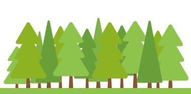 Düz ağaç ekolojisi doğa orman manzarası vektörü