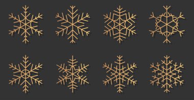 Altın kar taneleri gradyan kar yağışı vektörü